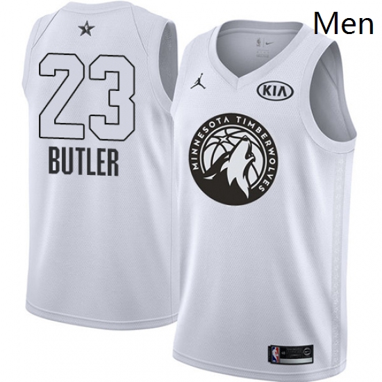 Mens Nike Jordan Minnesota Timberwolves 23 Jimmy Butler Swingman White 2018 All Star Game NBA Jersey