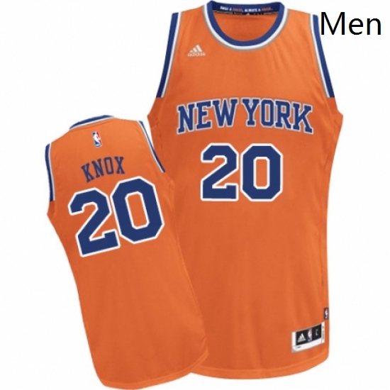 Mens Adidas New York Knicks 20 Kevin Knox Swingman Orange Alternate NBA Jersey