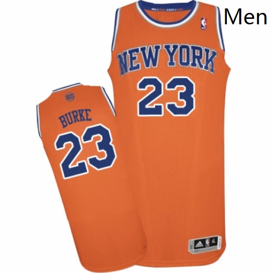 Mens Adidas New York Knicks 23 Trey Burke Authentic Orange Alternate NBA Jersey