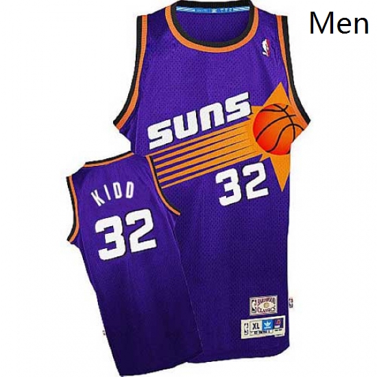 Mens Adidas Phoenix Suns 32 Jason Kidd Swingman Purple Throwback