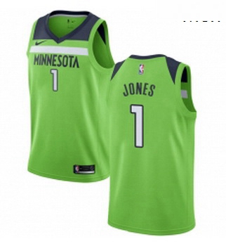 Mens Nike Minnesota Timberwolves 1 Tyus Jones Authentic Green NBA Jersey Statement Edition