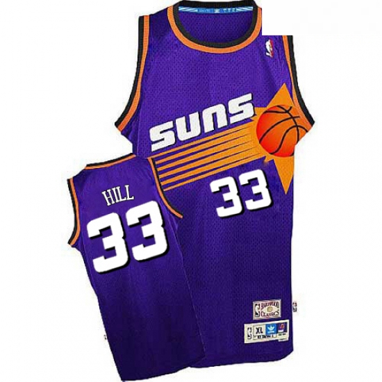 Mens Adidas Phoenix Suns 33 Grant Hill Authentic Purple Throwbac