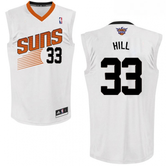 Mens Adidas Phoenix Suns 33 Grant Hill Authentic White Home NBA 