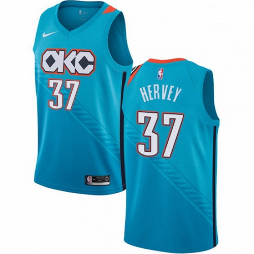 Mens Nike Oklahoma City Thunder 37 Kevin Hervey Swingman Turquoi