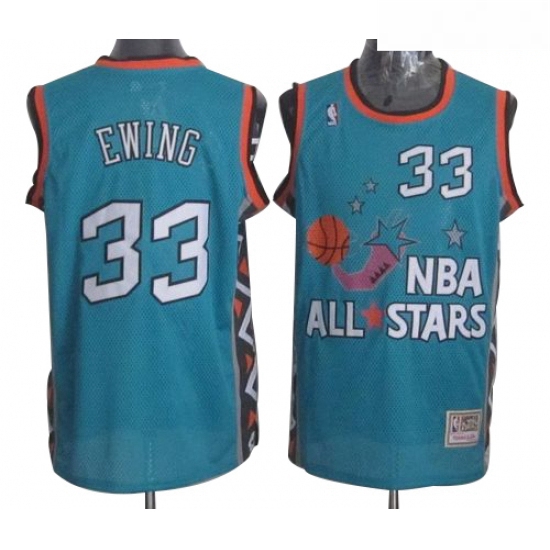 Mens Mitchell and Ness New York Knicks 33 Patrick Ewing Authentic Light Blue 1996 All Star Throwback