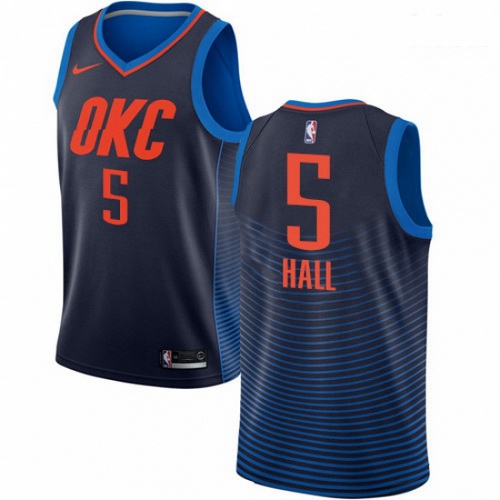 Mens Nike Oklahoma City Thunder 5 Devon Hall Swingman Navy Blue NBA Jersey Statement Edition