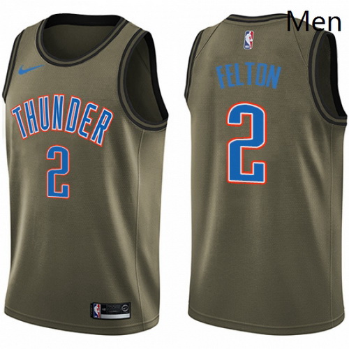 Mens Nike Oklahoma City Thunder 2 Raymond Felton Swingman Green Salute to Service NBA Jersey