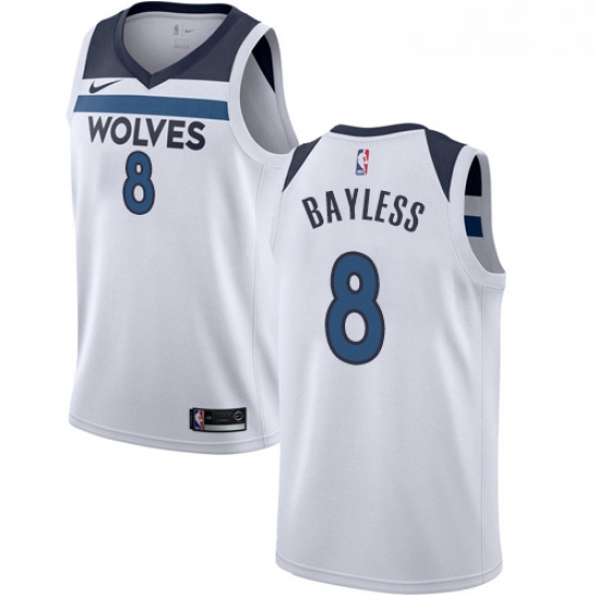 Mens Nike Minnesota Timberwolves 8 Jerryd Bayless Swingman White NBA Jersey Association Edition