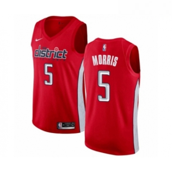 Mens Nike Washington Wizards 5 Markieff Morris Red Swingman Jersey Earned Edition