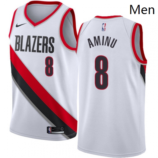 Mens Nike Portland Trail Blazers 8 Al Farouq Aminu Authentic White Home NBA Jersey Association Editi