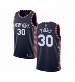 Mens New York Knicks 30 Julius Randle Authentic Navy Blue Basketball Jersey 2018 19 City Edition