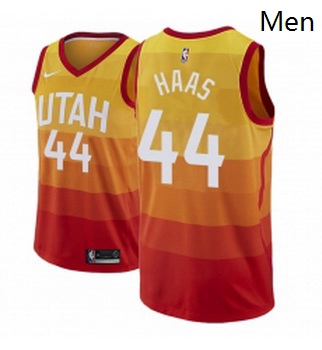 Men NBA 2018 19 Utah Jazz 44 Isaac Haas City Edition Red Jersey