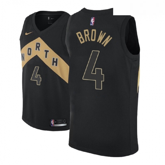 Men NBA 2018 19 Toronto Raptors 4 Lorenzo Brown City Edition Black Jersey