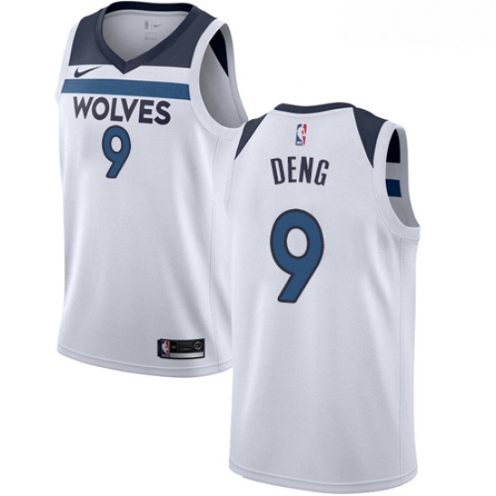 Mens Nike Minnesota Timberwolves 9 Luol Deng Swingman White NBA Jersey Association Edition