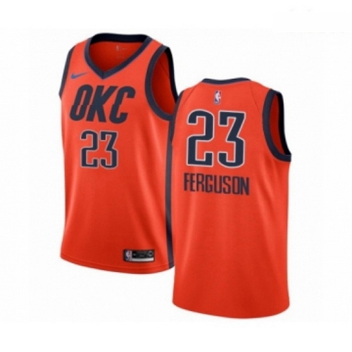 Mens Nike Oklahoma City Thunder 23 Terrance Ferguson Orange Swingman Jersey Earned Edition