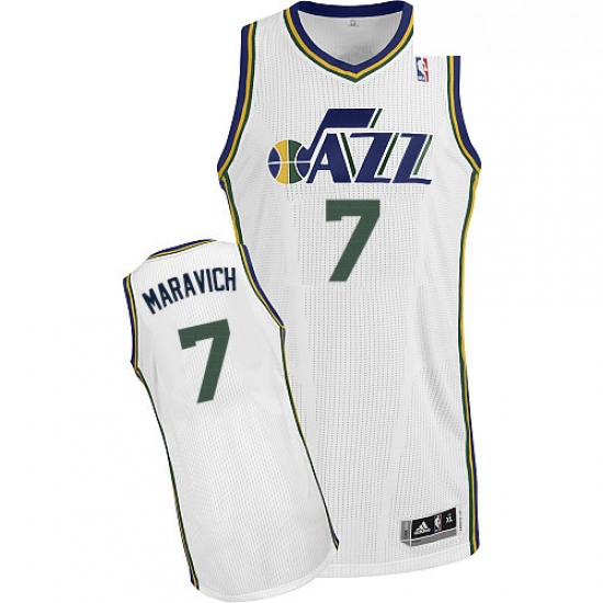 Mens Adidas Utah Jazz 7 Pete Maravich Authentic White Home NBA Jersey