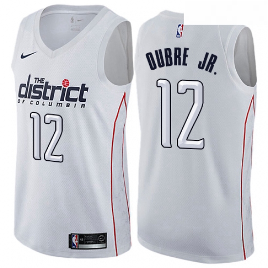 Mens Nike Washington Wizards 12 Kelly Oubre Jr Authentic White NBA Jersey City Edition