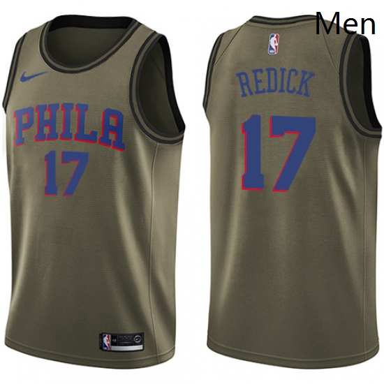 Mens Nike Philadelphia 76ers 17 JJ Redick Swingman Green Salute 