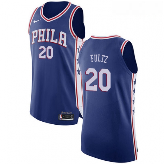 Mens Nike Philadelphia 76ers 20 Markelle Fultz Authentic Blue Ro