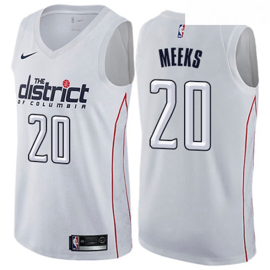 Mens Nike Washington Wizards 20 Jodie Meeks Authentic White NBA Jersey City Edition