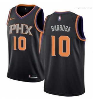 Mens Nike Phoenix Suns 10 Leandro Barbosa Authentic Black Alternate NBA Jersey Statement Edition