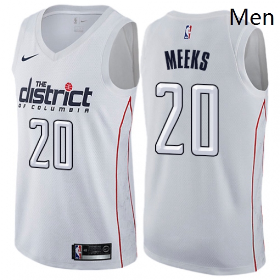 Mens Nike Washington Wizards 20 Jodie Meeks Swingman White NBA Jersey City Edition