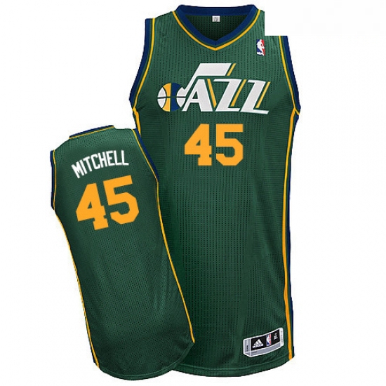 Mens Adidas Utah Jazz 45 Donovan Mitchell Authentic Green Alternate NBA Jersey