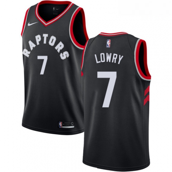 Mens Nike Toronto Raptors 7 Kyle Lowry Authentic Black Alternate NBA Jersey Statement Edition