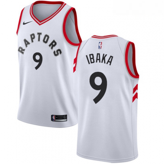 Mens Nike Toronto Raptors 9 Serge Ibaka Authentic White NBA Jers