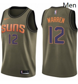 Mens Nike Phoenix Suns 12 TJ Warren Swingman Green Salute to Ser