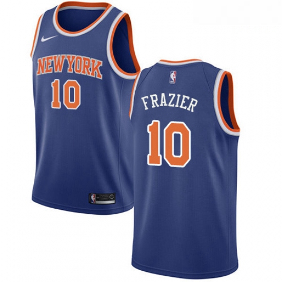 Mens Nike New York Knicks 10 Walt Frazier Swingman Royal Blue NB