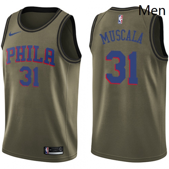Mens Nike Philadelphia 76ers 31 Mike Muscala Swingman Green Salu