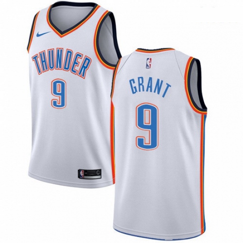 Mens Nike Oklahoma City Thunder 9 Jerami Grant Swingman White Home NBA Jersey Association Edition