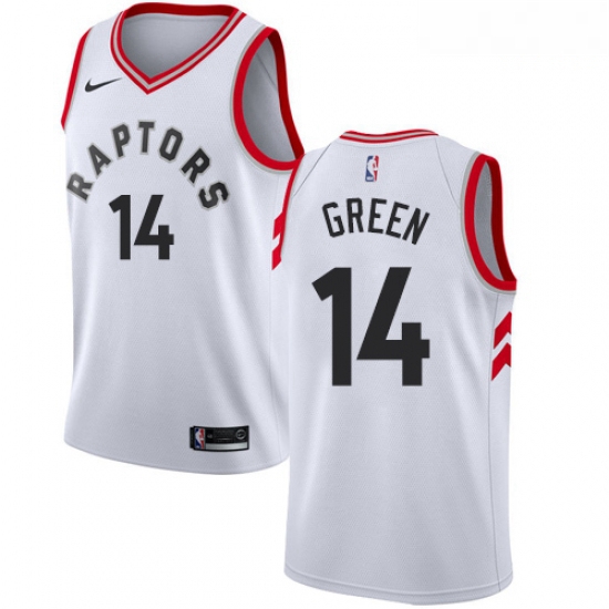 Mens Nike Toronto Raptors 14 Danny Green Swingman White NBA Jersey Association Edition
