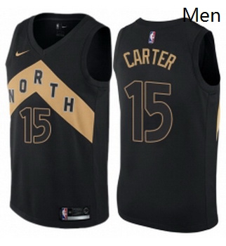 Mens Nike Toronto Raptors 15 Vince Carter Swingman Black NBA Jer