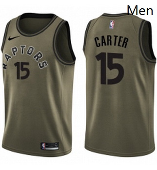 Mens Nike Toronto Raptors 15 Vince Carter Swingman Green Salute 