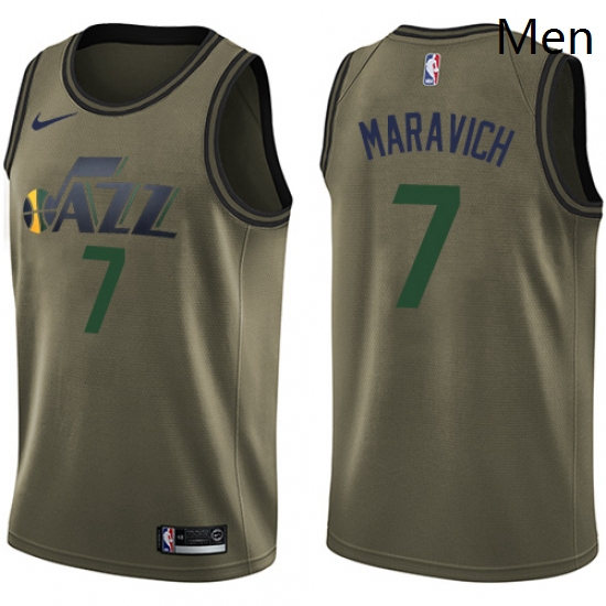 Mens Nike Utah Jazz 7 Pete Maravich Swingman Green Salute to Ser