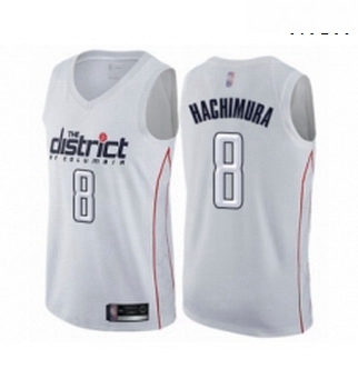 Mens Washington Wizards 8 Rui Hachimura Authentic White Basketball Jersey City Edition