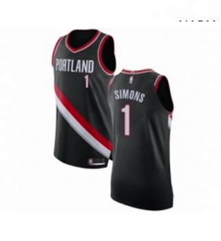 Mens Portland Trail Blazers 1 Anfernee Simons Authentic Black Ba