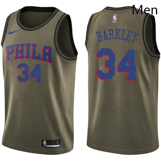 Mens Nike Philadelphia 76ers 34 Charles Barkley Swingman Green S