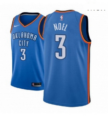 Men NBA 2018 19 Oklahoma City Thunder 3 Nerlens Noel Icon Edition Blue Jersey