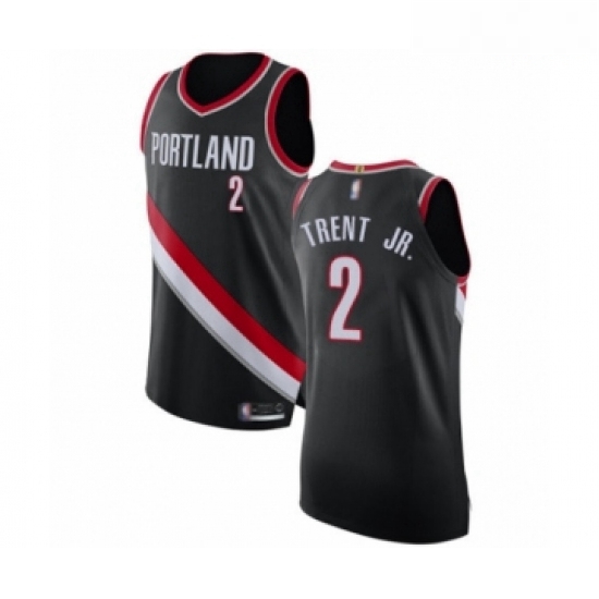 Mens Portland Trail Blazers 2 Gary Trent Jr Authentic Black Bask