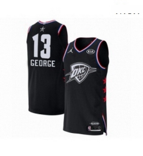 Mens Jordan Oklahoma City Thunder 13 Paul George Authentic Black 2019 All Star Game Basketball Jerse