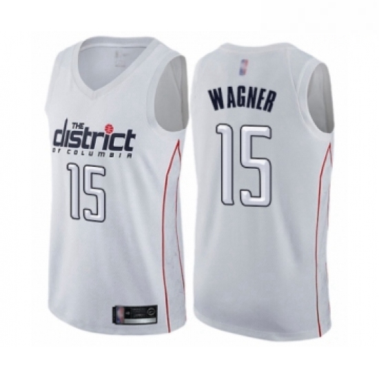 Mens Washington Wizards 15 Moritz Wagner Authentic White Basketball Jersey City Edition