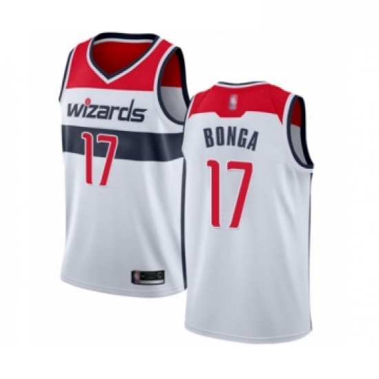 Mens Washington Wizards 17 Isaac Bonga Authentic White Basketball Jersey Association Edition