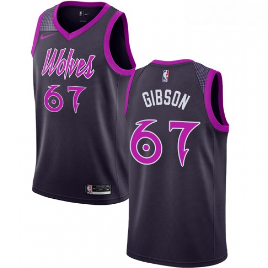 Mens Nike Minnesota Timberwolves 67 Taj Gibson Swingman Purple NBA Jersey City Edition