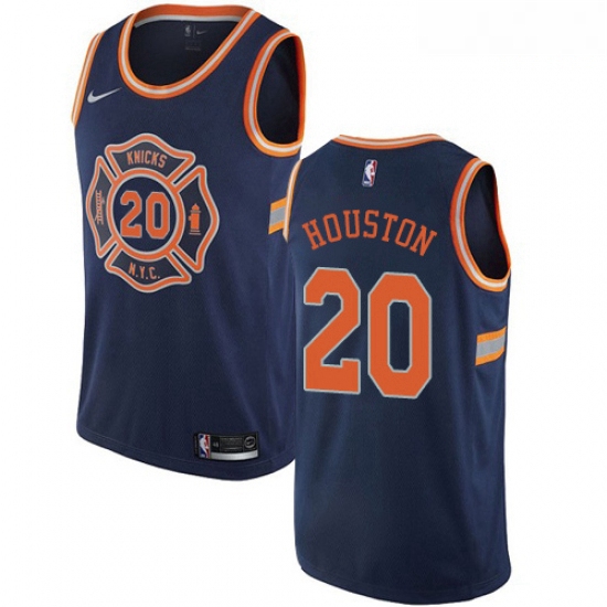 Mens Nike New York Knicks 20 Allan Houston Authentic Navy Blue N