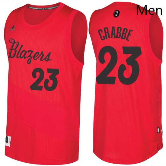 Mens Portland Trail Blazers 23 Allen Crabbe Red 2016 2017 Christmas Day NBA Swingman Jersey