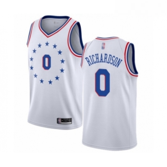 Mens Philadelphia 76ers 0 Josh Richardson White Swingman Jersey Earned Edition