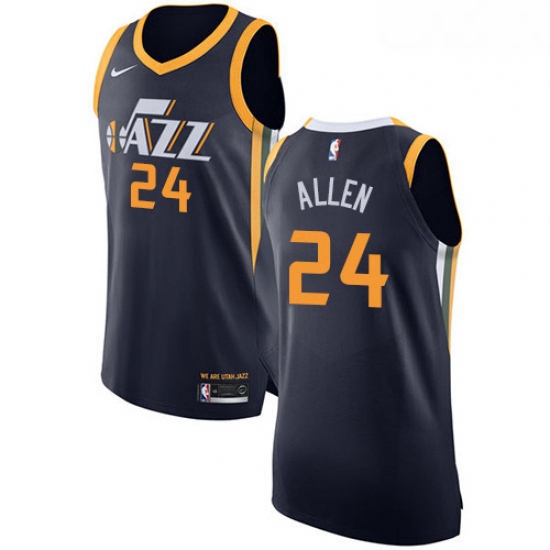 Mens Nike Utah Jazz 24 Grayson Allen Authentic Navy Blue NBA Jersey Icon Edition